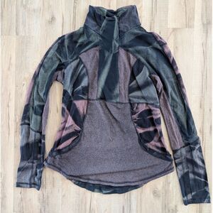 Winter Sun Activewear Assymetrical Zip Athletic Jacket Tie Dye Boho, Medium (B8)
